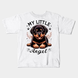 Rottweiler Puppy My Little Angel Rottie design Kids T-Shirt